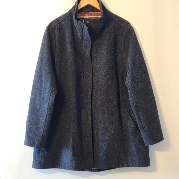 Pendleton Vintage Logan Wool Fall Winter Mid Length Women's Coat Dark Gray XXL - Picture 5 of 14